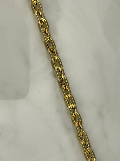 18k Gold  Bracelet  Cable Parallel (6MM) 8",Real Gold Cable Bracelet, Christmas Gift, Birthday Gift, Anniversary Gift, For her, For Him.