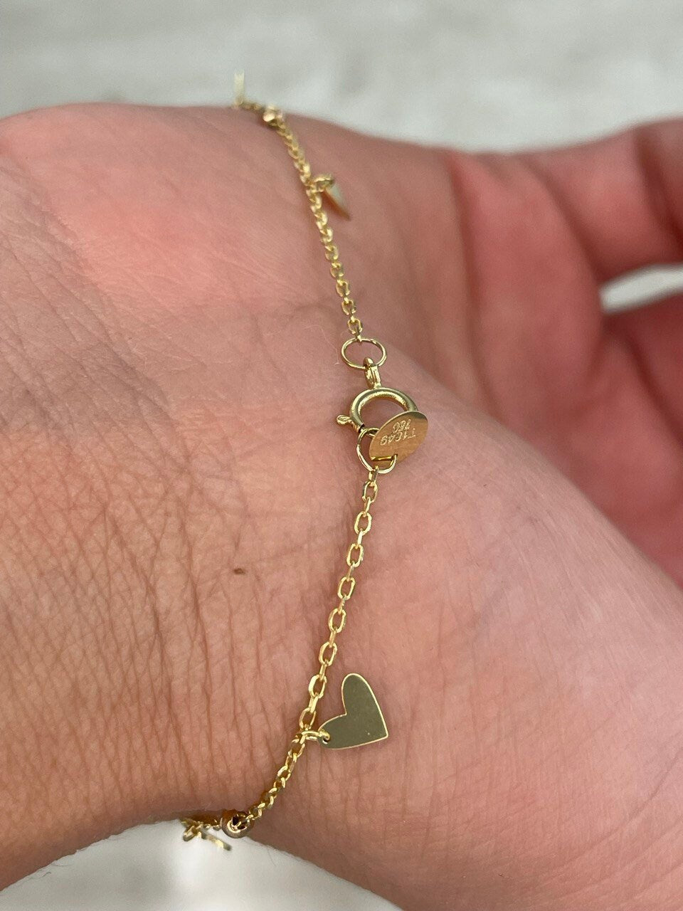 18k Gold Charm Bracelet ,REAL GOLD, Christmas Gift, Birthday Gift, Anniversary Gift, For Her, Girl friend Gift, Fancy Gift.