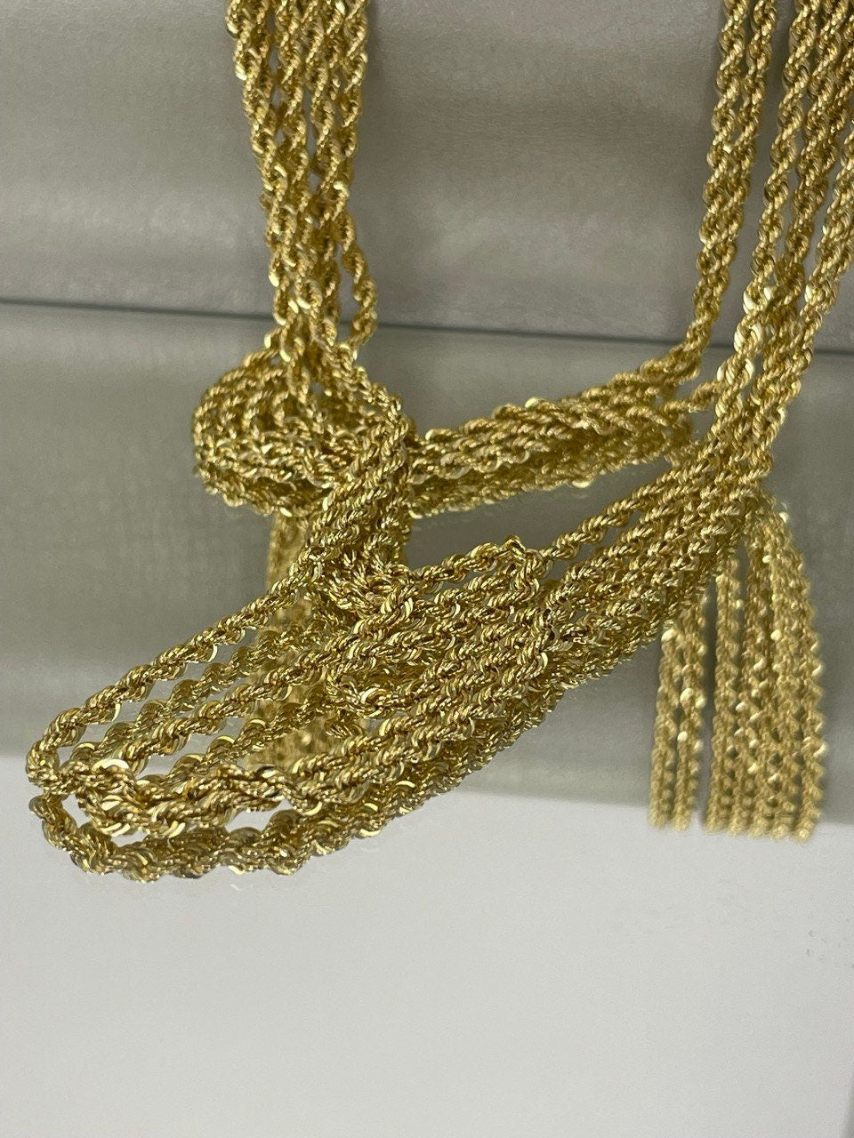 18K GOLD ROPE CHAIN (2.4mm)18' 20" 22" Christmas Gift, Birthday Gift,For Her ,For Him,Real Gold Chain ,Annivarsary Gift.