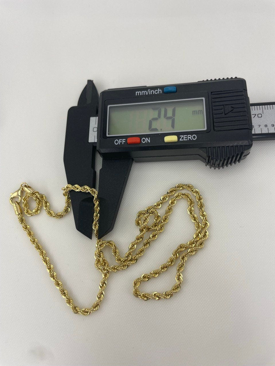 18K GOLD ROPE CHAIN (2.4mm)18' 20" 22" Christmas Gift, Birthday Gift,For Her ,For Him,Real Gold Chain ,Annivarsary Gift.