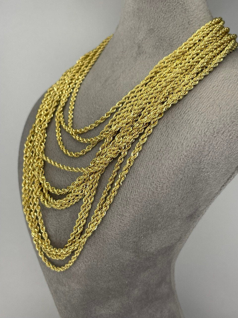 18K GOLD ROPE CHAIN 2mm,Real Gold ,Christmas Gift, Birthday Gift, Anniversary Gift, For Her, For Him, Girlfriend Gift, Boyfriend Gift.