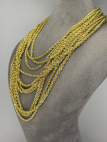 18K GOLD ROPE CHAIN 2mm,Real Gold ,Christmas Gift, Birthday Gift, Anniversary Gift, For Her, For Him, Girlfriend Gift, Boyfriend Gift.