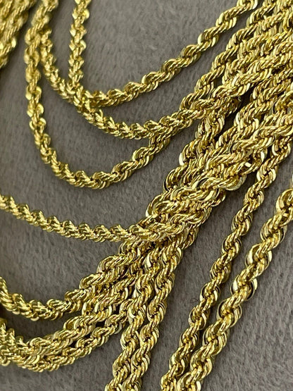 18K GOLD ROPE CHAIN 2mm,Real Gold ,Christmas Gift, Birthday Gift, Anniversary Gift, For Her, For Him, Girlfriend Gift, Boyfriend Gift.