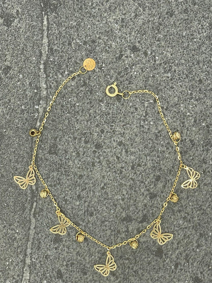 18K GOLD CHARM BRACELET(7.5"), Rael Gold, Christmas Gift, Birthday Gift, Anniversary Gift, For Her, Girlfriend Gift.
