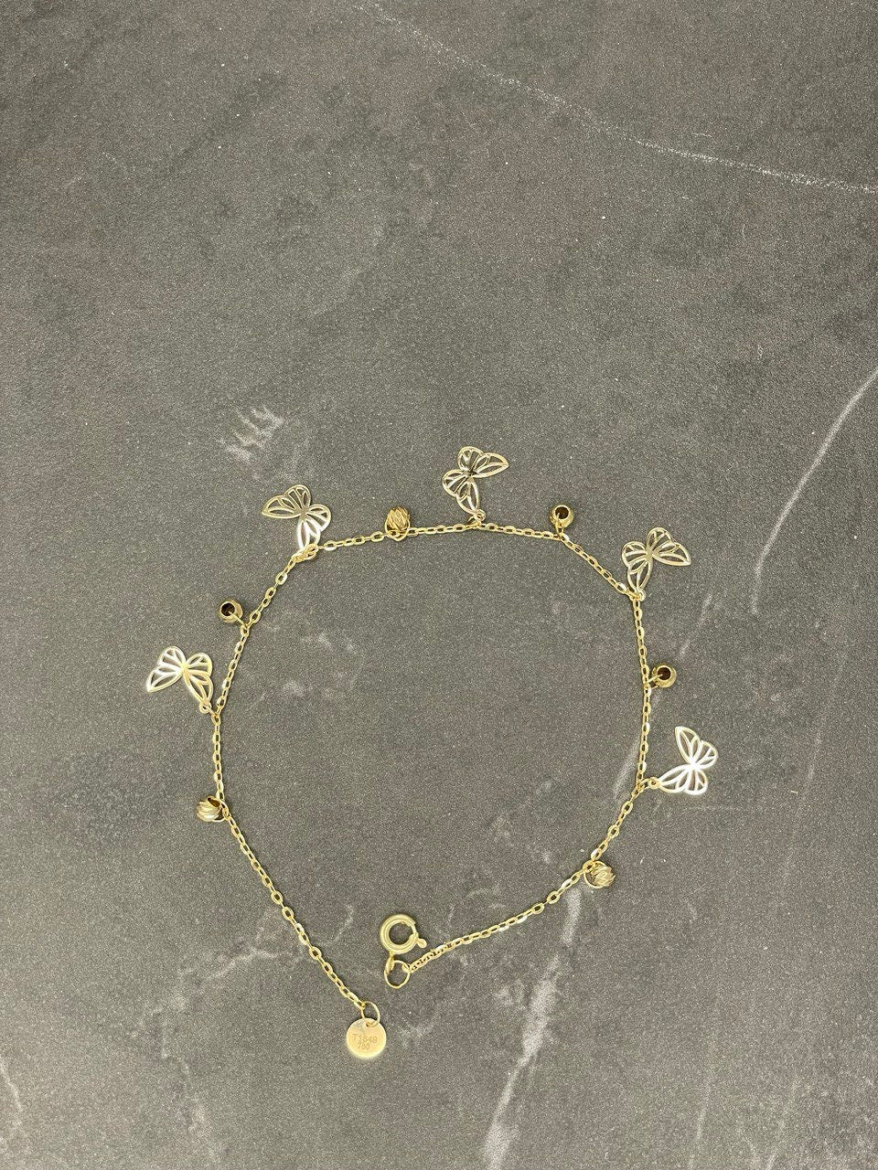 18K GOLD CHARM BRACELET(7.5"), Rael Gold, Christmas Gift, Birthday Gift, Anniversary Gift, For Her, Girlfriend Gift.