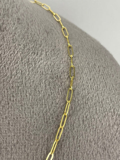 18K GOLD CLIP CHAIN, Real Gold, Christmas Gift, Anniversary Gift, Birthday Gift, For Him, For Her, Girlfriend Gift, Boyfriend Gift,(1.7mm)