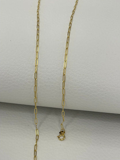 18K GOLD CLIP CHAIN, Real Gold, Christmas Gift, Anniversary Gift, Birthday Gift, For Him, For Her, Girlfriend Gift, Boyfriend Gift,(1.7mm)