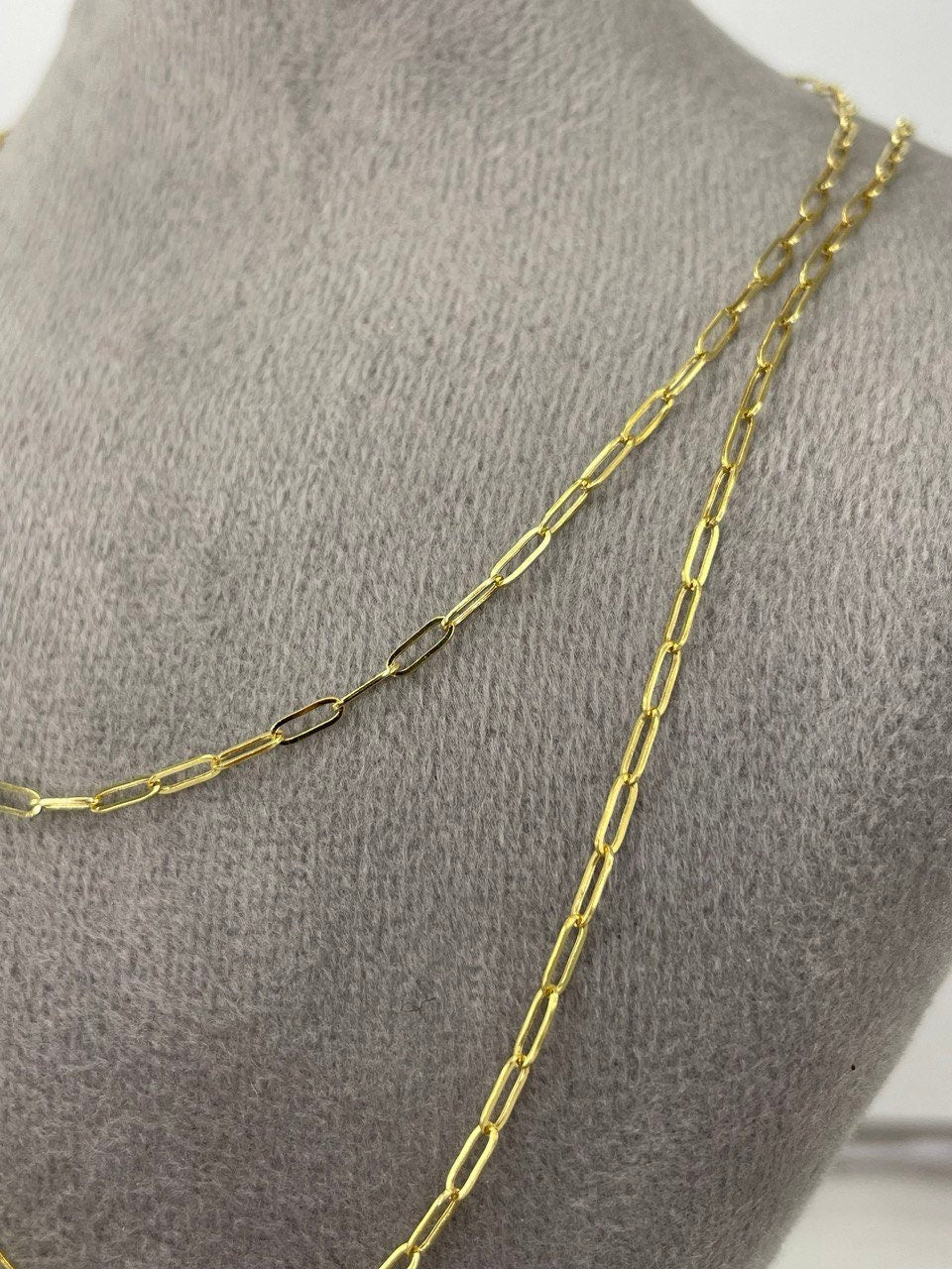 18K GOLD CLIP CHAIN, Real Gold, Christmas Gift, Anniversary Gift, Birthday Gift, For Him, For Her, Girlfriend Gift, Boyfriend Gift,(1.7mm)