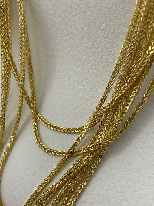 18K GOLD FRANCO(1.5mm)NECKLACE, Real Gold,Christmas Gift,Anniversary Gift, Birthday Gift, For Her, For Him, Boyfriend Gift, Girlfriend Gift.