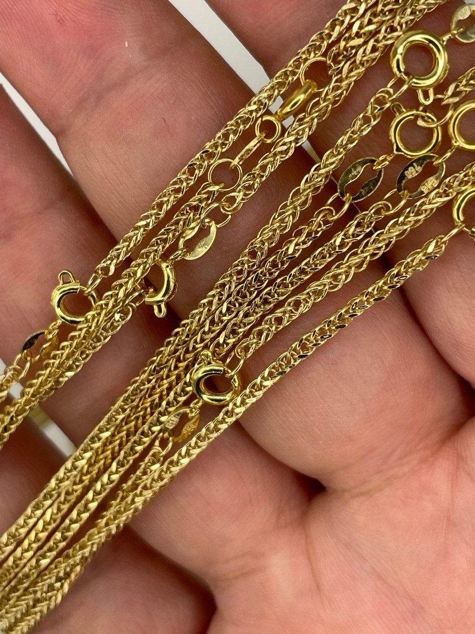 18K GOLD FRANCO(1.5mm)NECKLACE, Real Gold,Christmas Gift,Anniversary Gift, Birthday Gift, For Her, For Him, Boyfriend Gift, Girlfriend Gift.