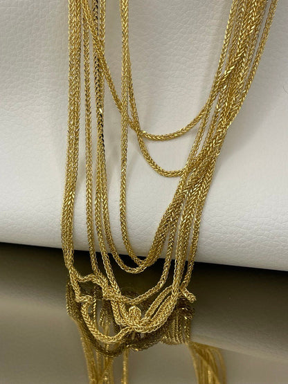 18K GOLD FRANCO(1.5mm)NECKLACE, Real Gold,Christmas Gift,Anniversary Gift, Birthday Gift, For Her, For Him, Boyfriend Gift, Girlfriend Gift.