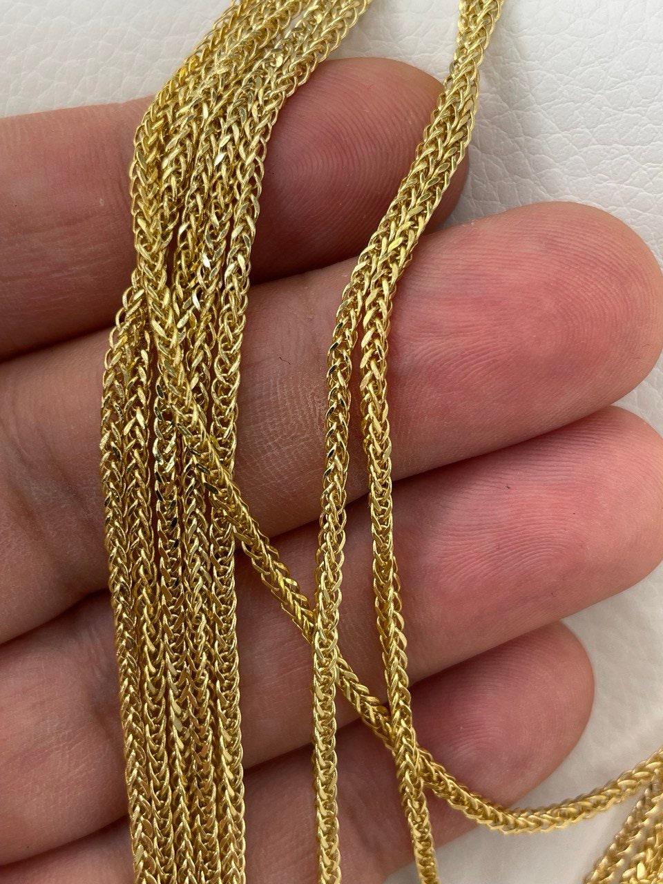 18K GOLD FRANCO(1.5mm)NECKLACE, Real Gold,Christmas Gift,Anniversary Gift, Birthday Gift, For Her, For Him, Boyfriend Gift, Girlfriend Gift.