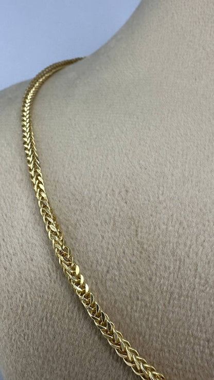 18K GOLD FRANCO(2.5mm)NECKLACE,Real Gold, Christmas Gift, Birthday Gift, Anniversary Gift, For Her, For Him, Boyfriend Gift, Girlfriend Gift
