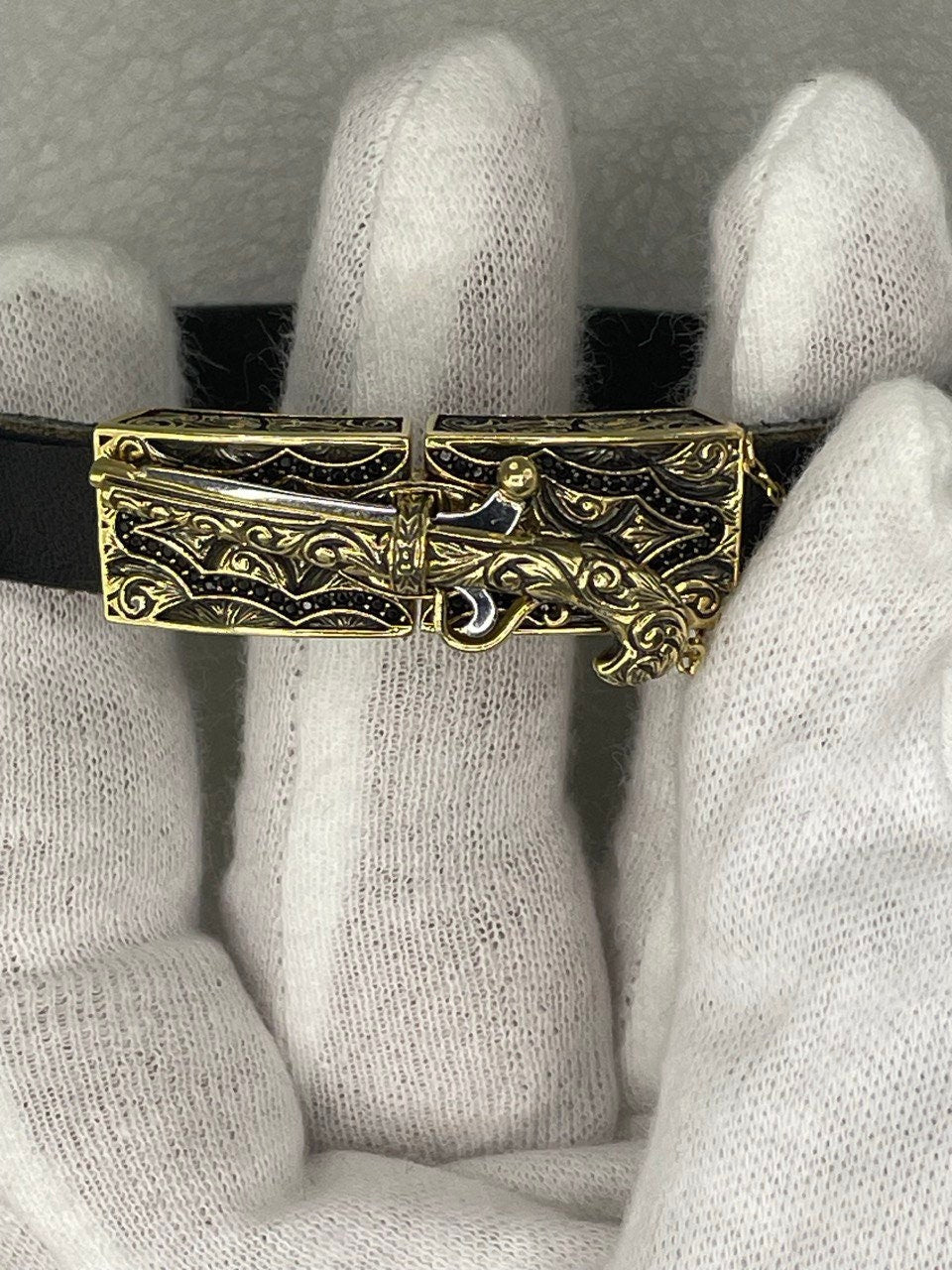 18K GOLD BRACELET (12MM*39MM)Real Gold ,Christmas Gift, Birthday Gift, For Him,