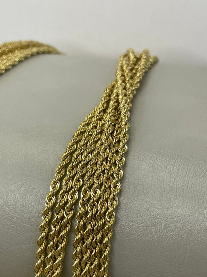 18K GOLD ROPE CHAIN (2.4mm)18' 20" 22" Christmas Gift, Birthday Gift,For Her ,For Him,Real Gold Chain ,Annivarsary Gift.