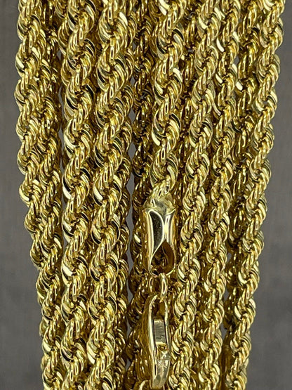 18K GOLD ROPE CHAIN 2mm,Real Gold ,Christmas Gift, Birthday Gift, Anniversary Gift, For Her, For Him, Girlfriend Gift, Boyfriend Gift.