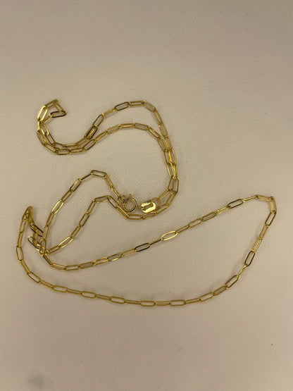 18K GOLD CLIP CHAIN, Real Gold, Christmas Gift, Anniversary Gift, Birthday Gift, For Him, For Her, Girlfriend Gift, Boyfriend Gift,(1.7mm)