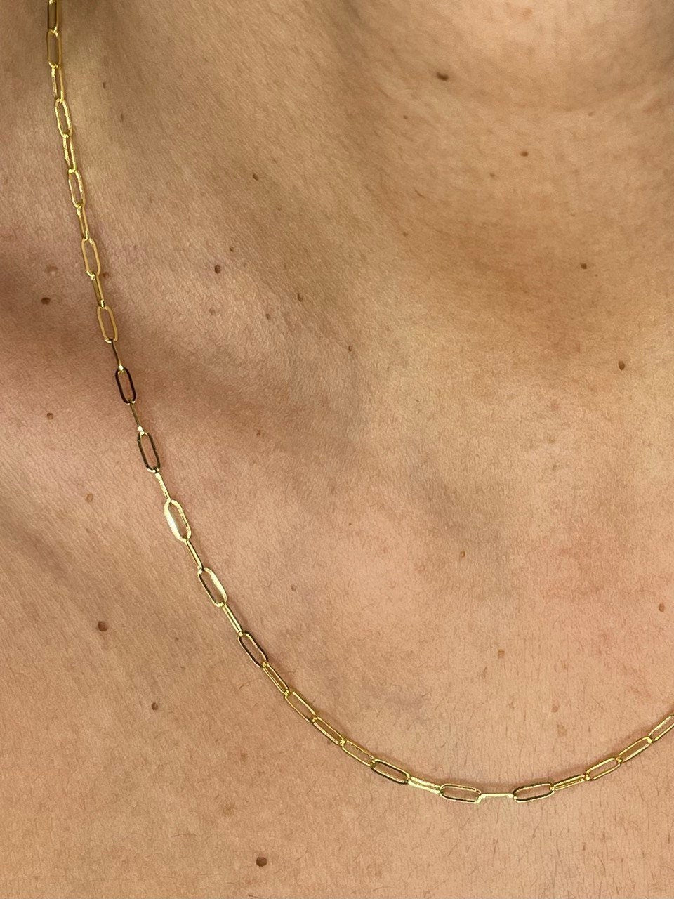 18K GOLD CLIP CHAIN, Real Gold, Christmas Gift, Anniversary Gift, Birthday Gift, For Him, For Her, Girlfriend Gift, Boyfriend Gift,(1.7mm)