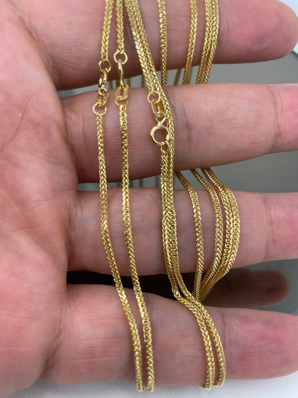 18K GOLD FRANCO (1.5mm), Real Gold ,Christmas Gift, Birthday Gift, For Her, For Him, Girlfriend Gift, Boyfriend Gift, Franco Chain Gold.