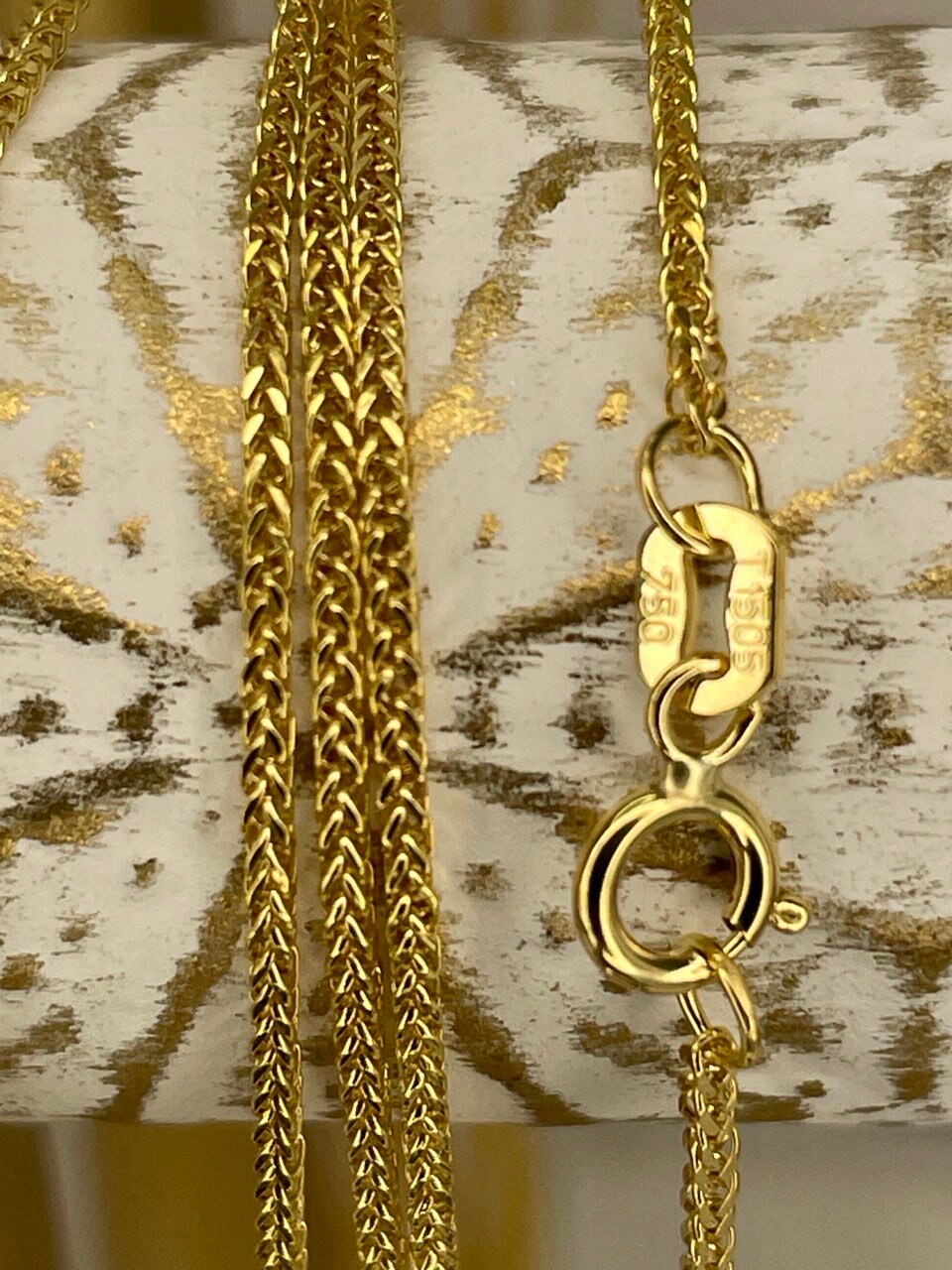 18K GOLD FRANCO (1 mm),Real Gold ,Birthday Gift, Christmas Gift, For Her, For Him, Boyfriend Gift, Girlfriend Gift, Franco Chain Gold .