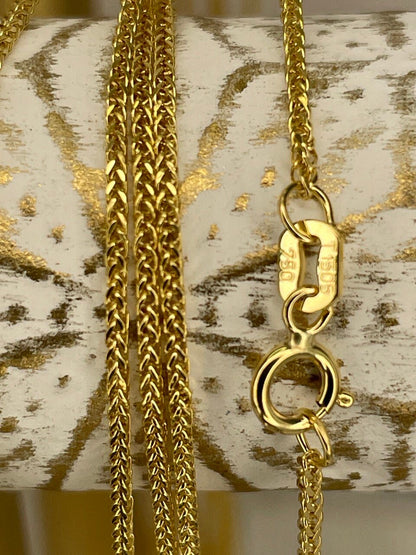 18K GOLD FRANCO (1 mm),Real Gold ,Birthday Gift, Christmas Gift, For Her, For Him, Boyfriend Gift, Girlfriend Gift, Franco Chain Gold .