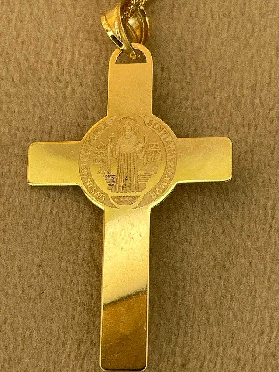 18k GOLD CROSS NECKLACE  For Men Crucifix Necklace Jesus Cross Necklace ,Birthday Gift ,Anniversary Gift ,For Her, For Him, Christmas Gift.