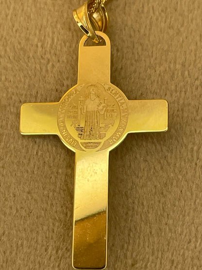 18k GOLD CROSS NECKLACE  For Men Crucifix Necklace Jesus Cross Necklace ,Birthday Gift ,Anniversary Gift ,For Her, For Him, Christmas Gift.