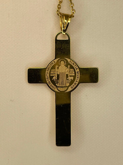 18k GOLD CROSS NECKLACE  For Men Crucifix Necklace Jesus Cross Necklace ,Birthday Gift ,Anniversary Gift ,For Her, For Him, Christmas Gift.