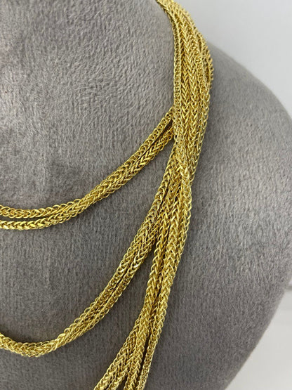 18K GOLD FRANCO(1.5mm)NECKLACE, Real Gold,Christmas Gift,Anniversary Gift, Birthday Gift, For Her, For Him, Boyfriend Gift, Girlfriend Gift.