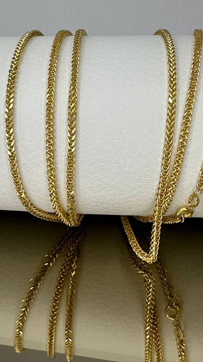 18K GOLD FRANCO(2.5mm)NECKLACE,Real Gold, Christmas Gift, Birthday Gift, Anniversary Gift, For Her, For Him, Boyfriend Gift, Girlfriend Gift