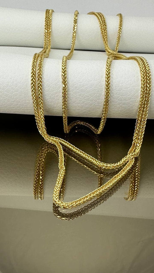 18K GOLD FRANCO(2.5mm)NECKLACE,Real Gold, Christmas Gift, Birthday Gift, Anniversary Gift, For Her, For Him, Boyfriend Gift, Girlfriend Gift