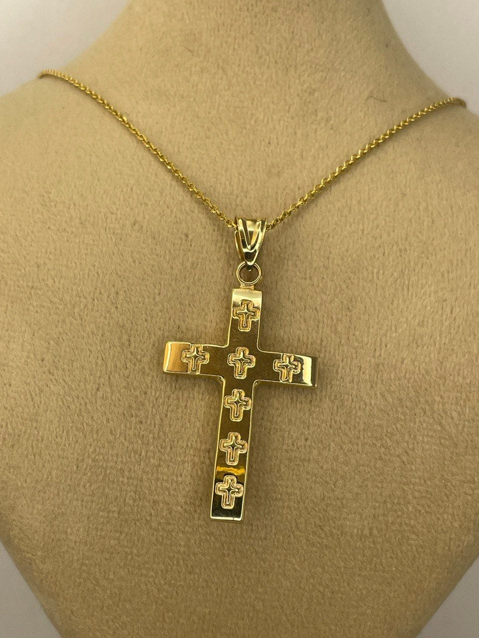 18K GOLD CROSS NECKLACE Jesus Cross,Real Gold,Birthday Gift,Christmas Gift,Anniversary Gift,For Her ,For Him, boyfriend Gift,girlfriend Gift