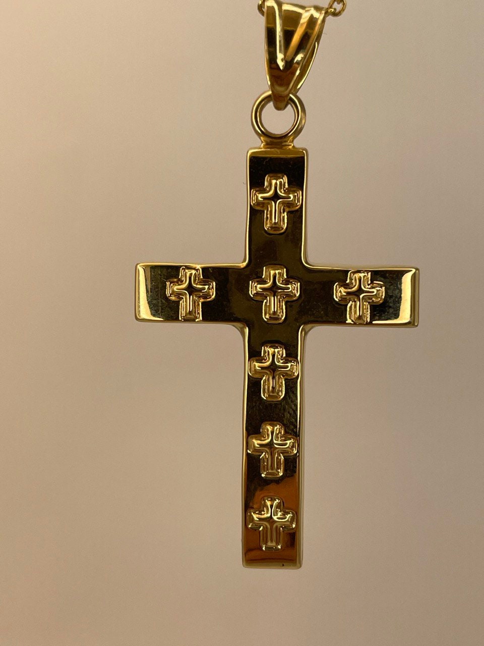 18K GOLD CROSS NECKLACE Jesus Cross,Real Gold,Birthday Gift,Christmas Gift,Anniversary Gift,For Her ,For Him, boyfriend Gift,girlfriend Gift