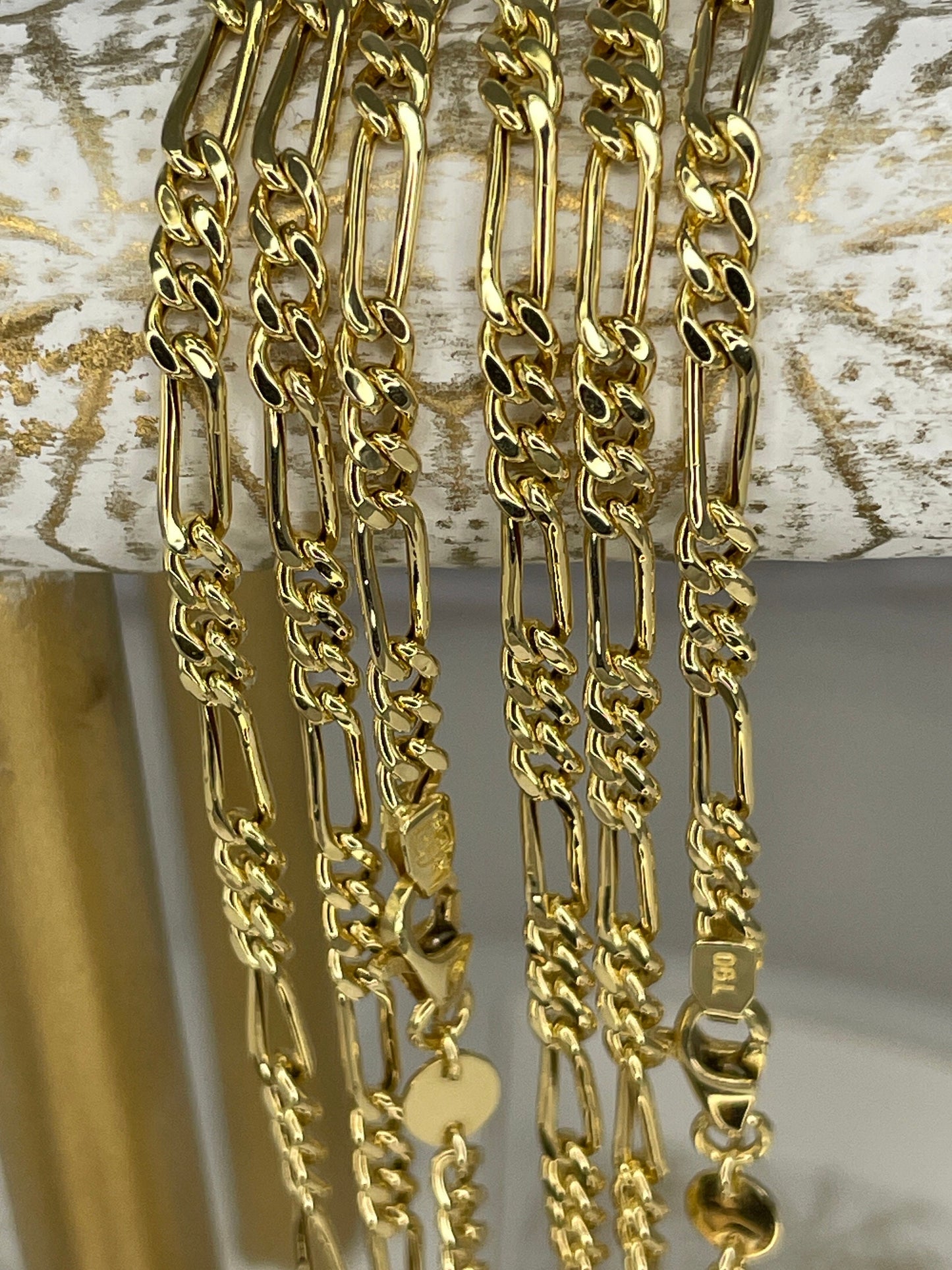 18K GOLD FIGARO Necklace 3.5MM,Figaro real Gold Chain, Christmas Gift, unisex Gold Gift, for her, Birthday Gift, for him, everyday chain.