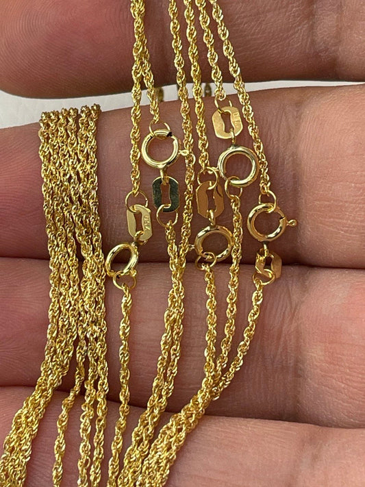 18K GOLD ROPE CHAIN(1mm)Necklace Chain,Real Gold,Necklace Chain,Birthday Gift,For Her,For Him,Christmas Gift,Anniversary Gift,Boyfriend Gift