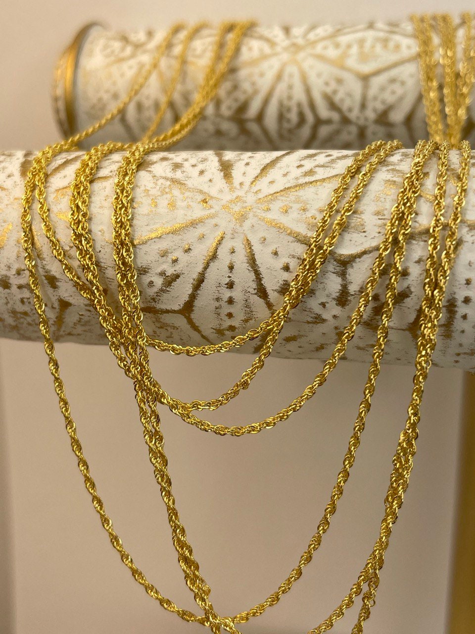 18K GOLD ROPE CHAIN(1mm)Necklace Chain,Real Gold,Necklace Chain,Birthday Gift,For Her,For Him,Christmas Gift,Anniversary Gift,Boyfriend Gift