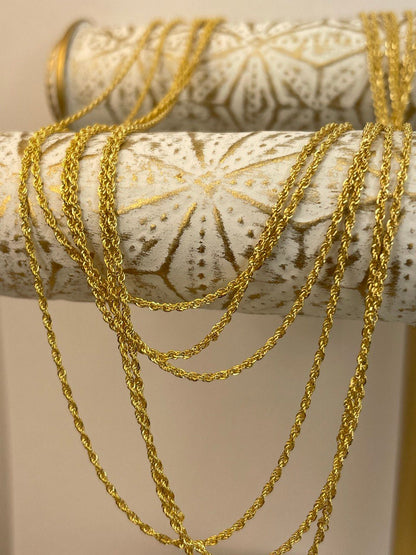 18K GOLD ROPE CHAIN(1mm)Necklace Chain,Real Gold,Necklace Chain,Birthday Gift,For Her,For Him,Christmas Gift,Anniversary Gift,Boyfriend Gift