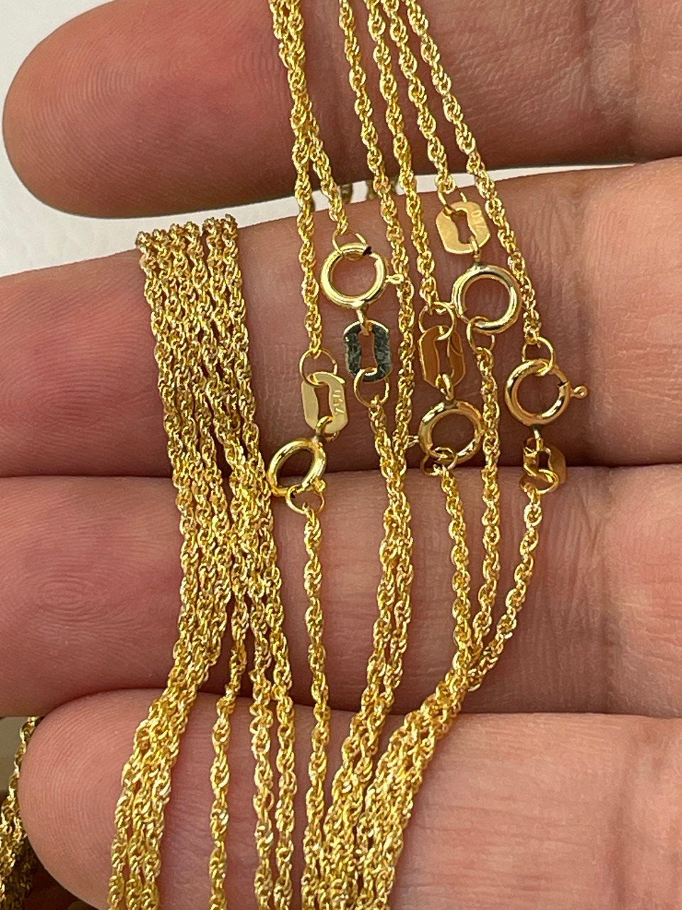 18K GOLD ROPE CHAIN(1mm)Necklace Chain,Real Gold,Necklace Chain,Birthday Gift,For Her,For Him,Christmas Gift,Anniversary Gift,Boyfriend Gift
