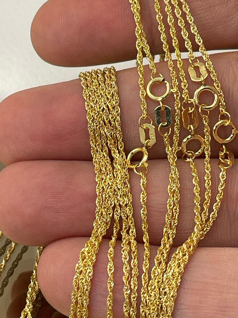 18K GOLD ROPE CHAIN(1mm)Necklace Chain,Real Gold,Necklace Chain,Birthday Gift,For Her,For Him,Christmas Gift,Anniversary Gift,Boyfriend Gift