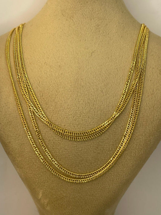 18K GOLD CURB DOUBLE (2mm),Real Gold,Birthday Gift,Christmas Gift,For Her,For Him,Anniversary Gift,boyfriend Gift,Girlfriend Gift.
