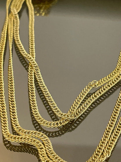18K GOLD CURB DOUBLE (2mm),Real Gold,Birthday Gift,Christmas Gift,For Her,For Him,Anniversary Gift,boyfriend Gift,Girlfriend Gift.