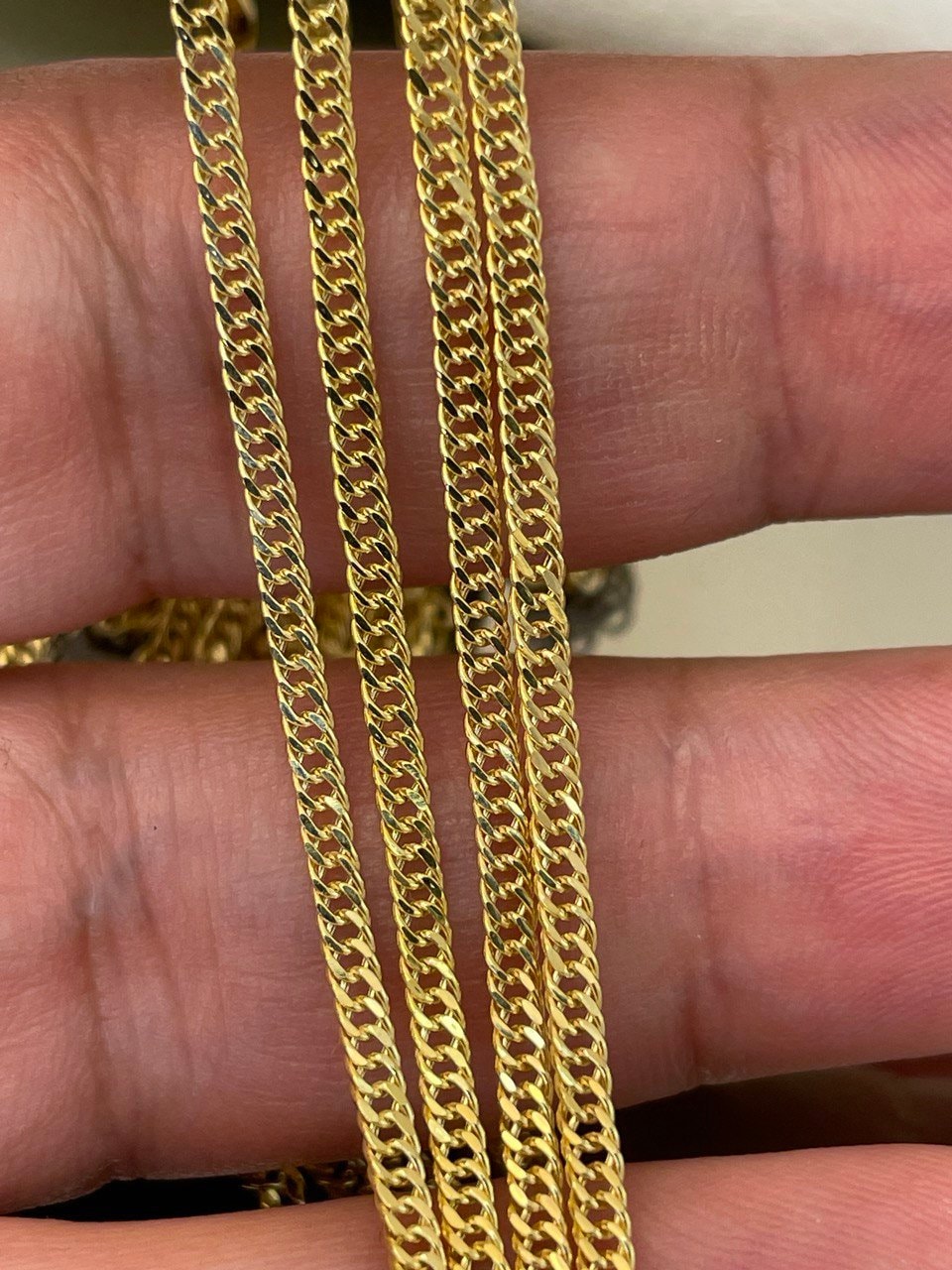 18K GOLD CURB DOUBLE (2mm),Real Gold,Birthday Gift,Christmas Gift,For Her,For Him,Anniversary Gift,boyfriend Gift,Girlfriend Gift.