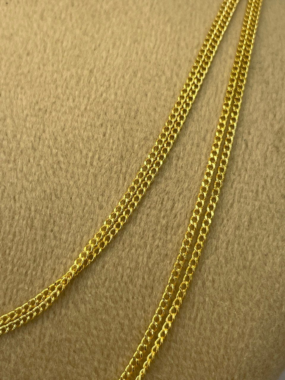 18K GOLD CURB NECKLACE (1mm),Real Gold,Solid Gold,For Him,For Her,Birthday Gift,Anniversary Gift,Gift For Dad,Gift For Mom.