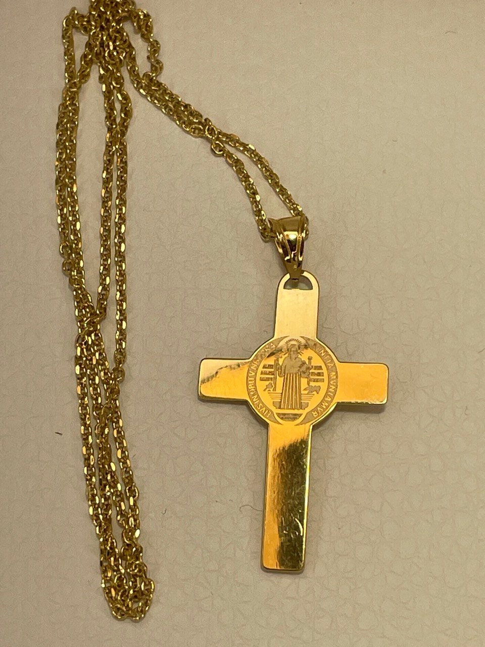 18K GOLD CROSS NECKLACE,Real Gold,Jesus Cross,Crucifix Necklace,For Her,For Him,Birthday Gift,CHristmas Gift,Gift For Dad,Gift For Mom.