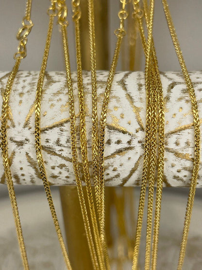 18K GOLD FRANCO (1 mm),Real Gold ,Birthday Gift, Christmas Gift, For Her, For Him, Boyfriend Gift, Girlfriend Gift, Franco Chain Gold .