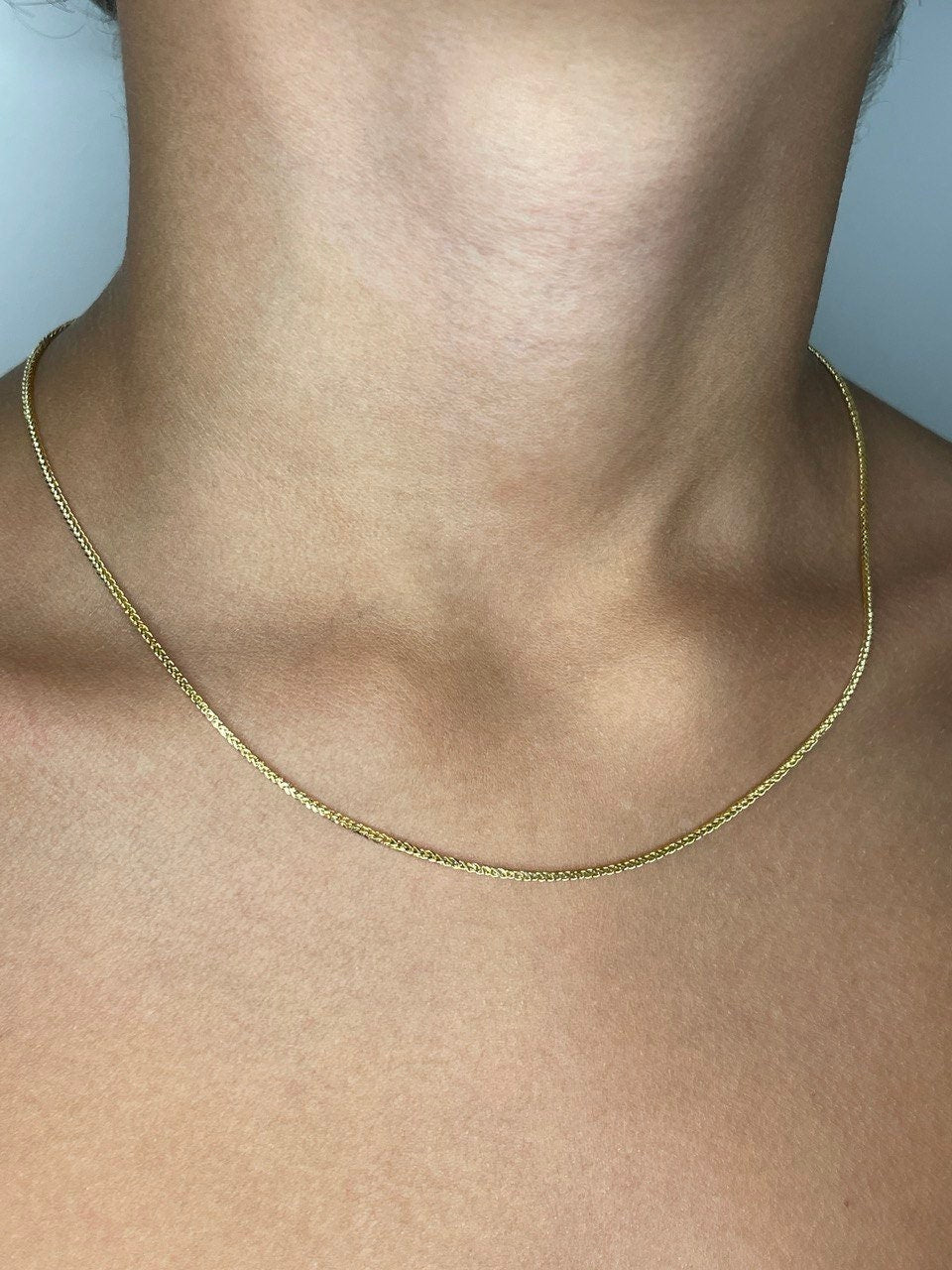 18K GOLD FRANCO (1 mm),Real Gold ,Birthday Gift, Christmas Gift, For Her, For Him, Boyfriend Gift, Girlfriend Gift, Franco Chain Gold .