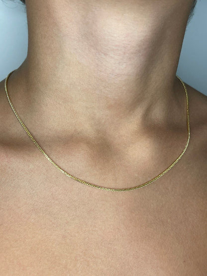 18K GOLD FRANCO (1 mm),Real Gold ,Birthday Gift, Christmas Gift, For Her, For Him, Boyfriend Gift, Girlfriend Gift, Franco Chain Gold .