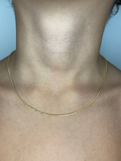 18K GOLD FRANCO (1 mm),Real Gold ,Birthday Gift, Christmas Gift, For Her, For Him, Boyfriend Gift, Girlfriend Gift, Franco Chain Gold .