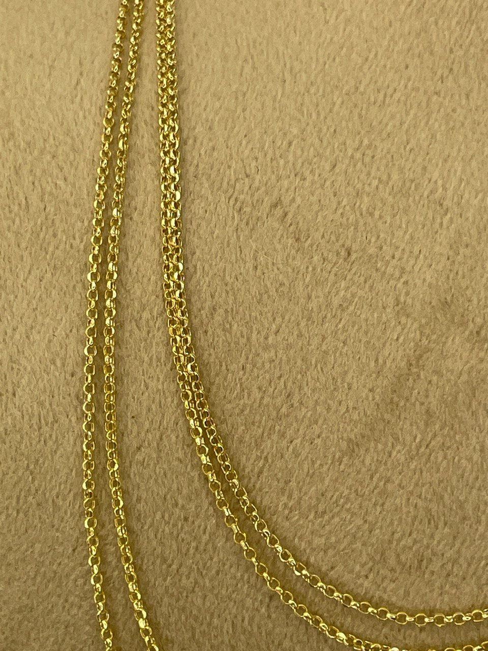 18K GOLD ROLO NECKLACE (1mm) ,Real Gold ,Birthday Gift,Christmas Gift,Anniversary Gift,For Him ,For Her.