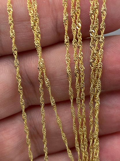 18K GOLD SINGAPORE CHAIN(1mm) Real Gold, Birthday Gift, Anniversary Gift, For Him, For Her, Christmas Gift, Boyfriend Gift, Girlfriend Gift.